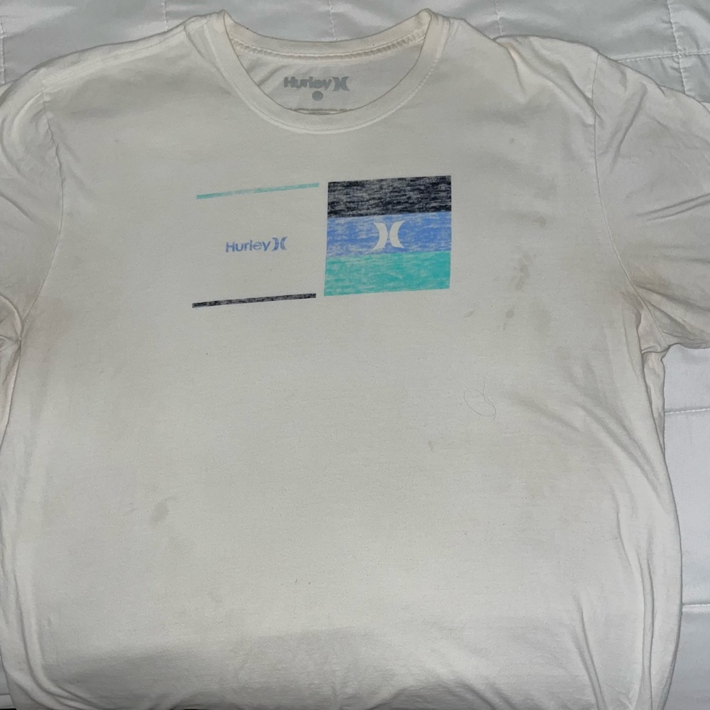 Hurley Men's White Graphic Crewneck T-Shirt | XL